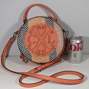 Cristian LaCroix Shoulder or Tote Bag Nora Raffia Coral Sherbert